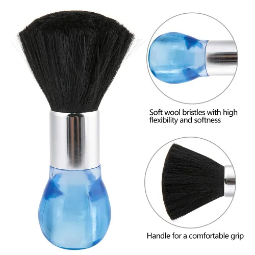 Miniatura 4 de Cepillo de plumero para cuello, cepillo profesional para el cuello, cepillo de peluquería para peluquería y peluquería para limpiar el cabello, Azul