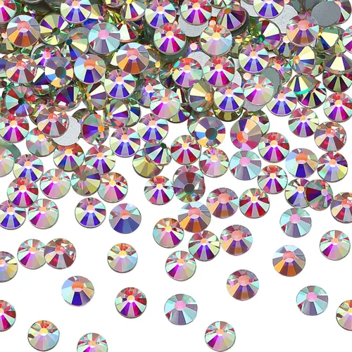Miniatura 7 de SS20 AB Crystal Diamond Rhinestones Flat Back Round Rhinestones Cristales iridiscentes Redondas Perlas de Cristal Plano Trasero Plano (5760 piezas)