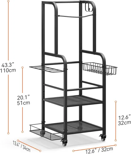 Miniatura 6 de niffgaff Golf Bag Organizer Golfing Storage Stand for Garage Golf Bags Golfing Rack with Wheels Black