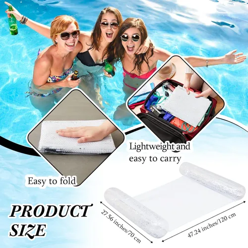 Miniatura 2 de Sratte Flotador de piscina con purpurina, hamaca de agua para piscina, tumbonas inflables para piscina, flotadores de agua multiusos para adultos