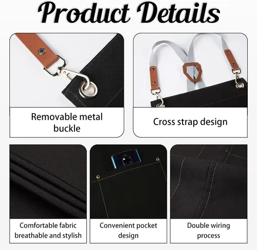 Miniatura 3 de Delantal personalizado: delantales personalizados para hombres y mujeres, delantal de cocina ajustable con texto y foto, regalos para hornear