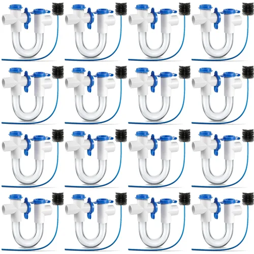 Miniatura 13 de 1 Pack 3/4 Inch Standard Condensate Trap with Cleaning Brush, PVC U Trap for HVAC Systems, Air Conditioner, Effectively Drains Condensate (Clear)