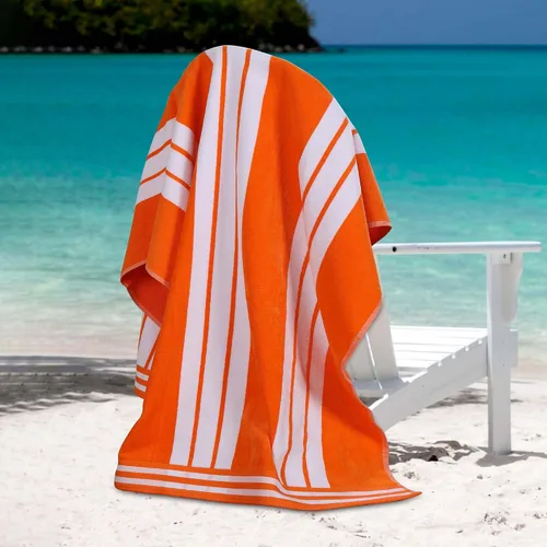 Miniatura 32 de Superior Juego de toallas de playa de algodón de gran tamaño de 4 piezas, toallas absorbentes para baño, playa, piscina, natación, adultos, niños
