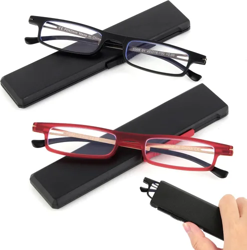 Miniatura 7 de touk Anteojos de lectura plegables anti luz azul UV, ultra delgados TR90 lectores con estuche compacto portátil para hombres y mujeres, 2