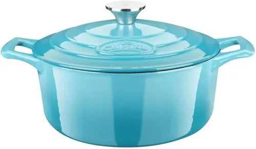 Miniatura 16 de La Cuisine - Cacerola ovalada de hierro fundido esmaltado Dutch Oven con tapa, 5 cuartos de galón, esmalte interno negro mate para hornear pan