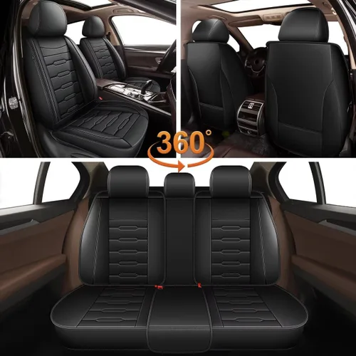 Miniatura 6 de AOMSAZTO Funda de asiento de coche para 2 asientos delanteros para Buick Encore GX 2020 2021 2022 2023 2024 2025, fundas de cojín de cuero sintético