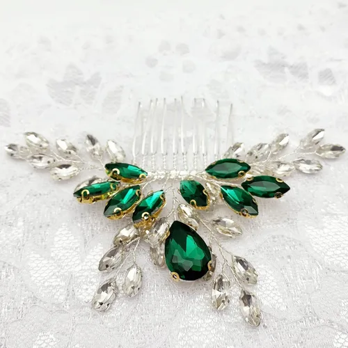 Miniatura 5 de Peine de pelo de cristal para novia, pieza de pelo con diamantes de imitación, fiesta de graduación, festival, boda, accesorios para el cabello