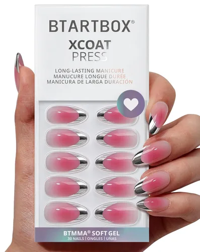 Miniatura 44 de BTArtbox Uñas Postizas Blancas Cortas a Presión - Uñas Postizas de Gel Suave en Forma de Almendra, Uñas Blancas con Pegamento para Uñas, Uñas