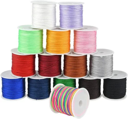 BUYGOO 600 yardas de nailon de 0.039 in de hilo chino para pulseras cordón de nudo chino de nailon Shamballa cordón de cuentas para hacer joyas