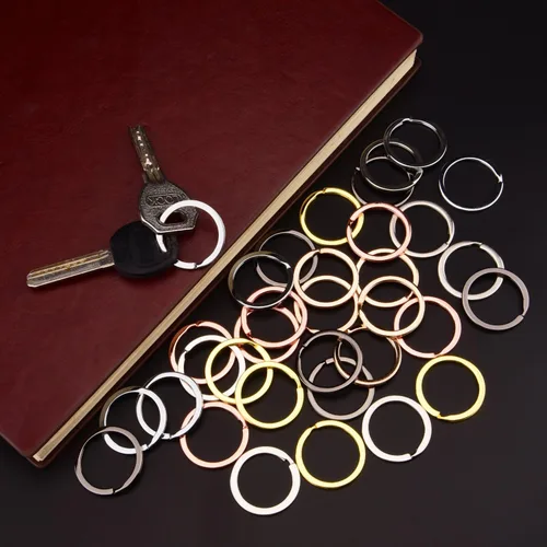 Miniatura 6 de Sunmns Llavero plano de 1.2 pulgadas, colorido metal dividido, llavero para organizar llaves del hogar, manualidades, 36 piezas