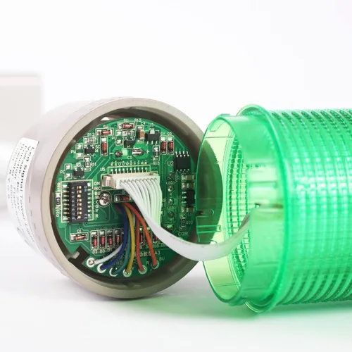 Miniatura 7 de Luz de señal LED Andon de 2 pilas con zumbador, rojo/verde, encendido/apagado/flash, interruptor selector ABB, adaptador de corriente industrial