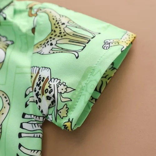 Miniatura 4 de HOQWOIAN Conjunto de ropa de 2 piezas de camisa de manga corta para niño