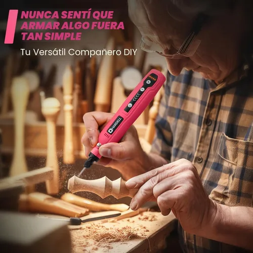 Miniatura 7 de HARDELL Mini herramienta giratoria inalámbrica, kit de herramientas rotativas recargables de 5 velocidades de 3.7 V con 69 accesorios, carga USB