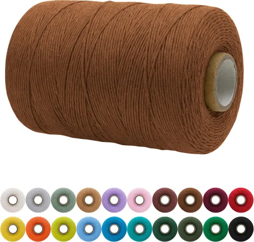 Miniatura 141 de JeogYong Cordón de macramé de un solo hilo 2mm x 164 yardas (492 pies) Cuerda de algodón suave, hilo de macramé 2 mm, suministros de macramé
