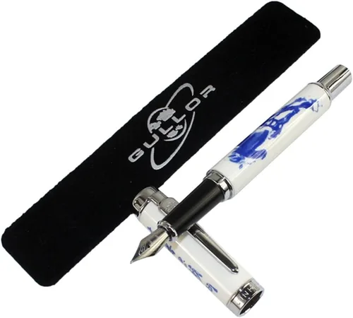 Miniatura 2 de Gullor Jinhao 950 Caballo de porcelana azul y blanco con caja de regalo y cartuchos de tinta