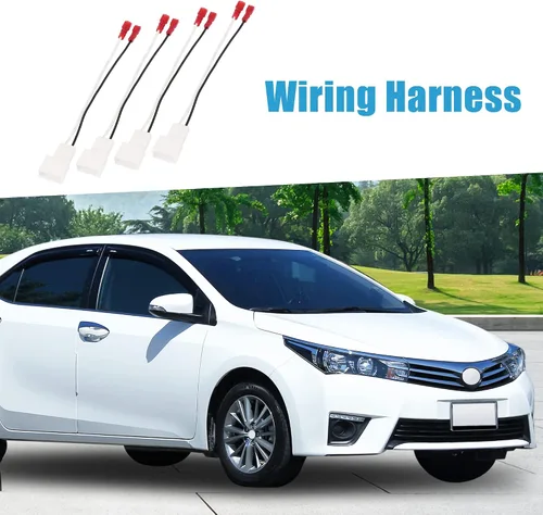 Miniatura 2 de Adaptador de cable de altavoz de coche 72-8104 arnés de conector para Toyota Corolla 1993-2015 plástico blanco (juego de 4)
