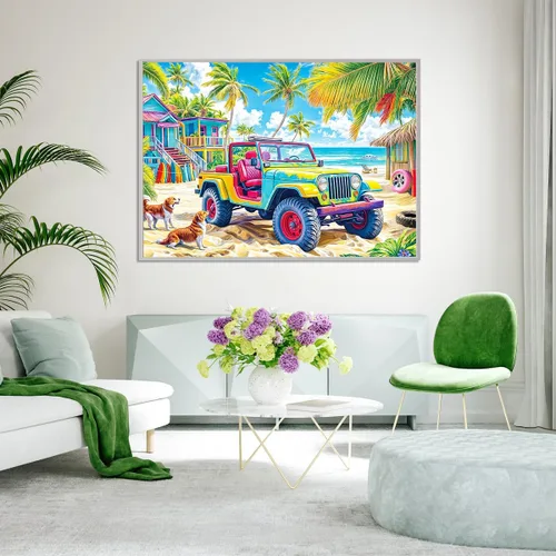 Miniatura 5 de Rompecabezas para adultos de 1000 piezas Rompecabezas de 1000 piezas para adultos Rompecabezas de 1000 piezas - Colorido Buggy de Playa Beach Buggy