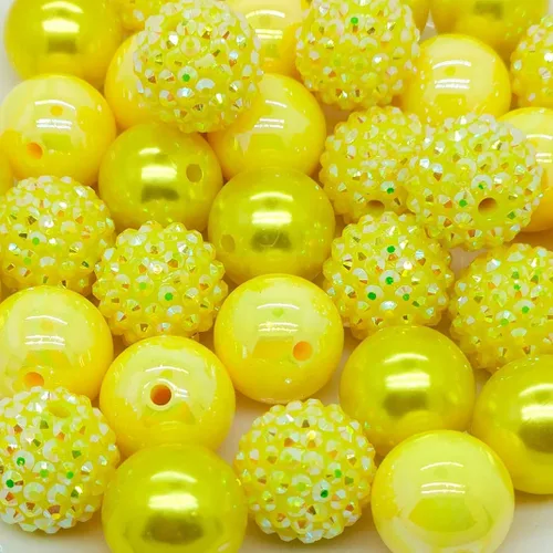 Miniatura 24 de Cuentas de diamantes de imitación de colores redondas espaciadoras para joyería, pulsera, collar, bolígrafo, bolsa, cadena, suministros de 0.630 in