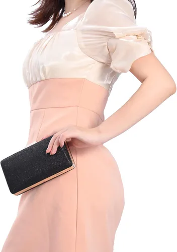 Miniatura 2 de Bolso de mano de noche con purpurina brillante para boda, fiesta de graduación, elegante bolso cruzado de hombro