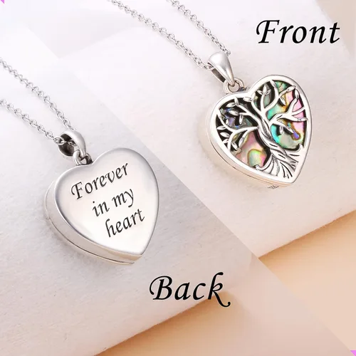 Miniatura 2 de Yearace - Collar de urna de fotos personalizado para cenizas, joyería de cremación para cenizas, collar conmemorativo de recuerdo de plata de ley