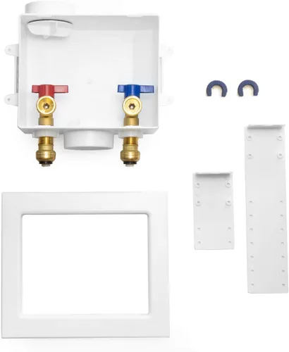 Miniatura 6 de EFIELD Caja de salida para lavadora con drenaje central, conexión push-fit de 1/2 pulgada, blanco, regular, (WM005)