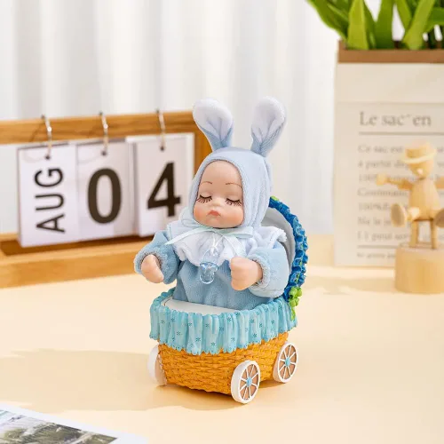 Miniatura 2 de LOVE FOR YOU Cochecito Bobblehead Doll Baby Music Box para niñas y niños, hermana, sobrina, hijo, hija, mamá, nieto, bautizo, decoración de ducha
