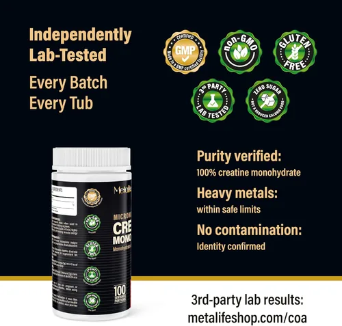 Miniatura 8 de 100% creatina monohidrato en polvo 100 porciones, fabricado en Canadá, polvo micronizado, crecimiento muscular, sin sabor, ideal para atletas