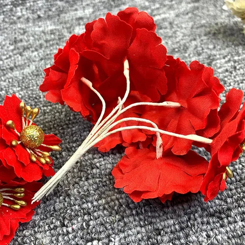 Miniatura 5 de Wnvivi 120 flores de Pascua de Navidad, 4.7 pulgadas, flor de pascua roja de 4.7 pulgadas, adornos de árbol de Navidad, adornos de flores de pascua