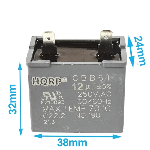 Miniatura 2 de HQRP Condensador de refrigerador 12uf compatible con Hotpoint WR55X20800 WR62X79 JSU21X126 WR55X24064 PS305006 repuesto con certificación UL