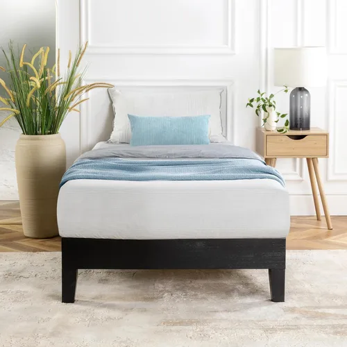 Miniatura 31 de Mellow Naturalista Classic - Cama de plataforma de madera maciza de 12 pulgadas con listones de madera, tamaño individual XL, pino natural Natural
