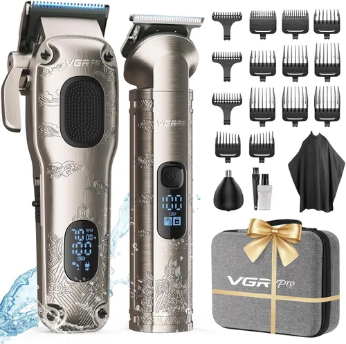Miniatura 8 de Vgrpro Cortapelos para hombres profesionales, cortapelos inalámbricos para cortar el cabello, juego de cortapelos y recortadoras para hombres