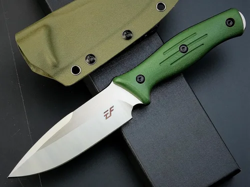 Miniatura 2 de Eafengrow EF140 Cuchillo de hoja fija, hoja de acero AUS-10, mango G10 de espiga completa, herramienta EDC cuchillo recto para trabajar campamento