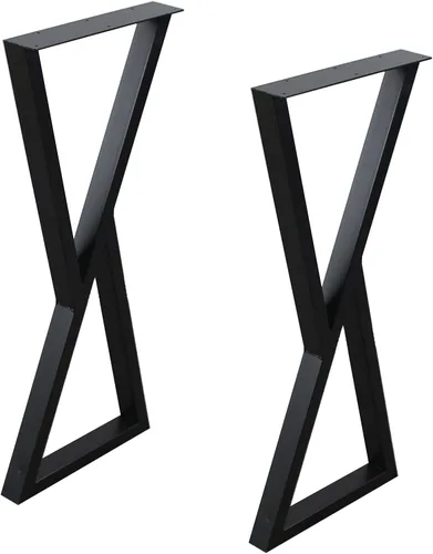 Miniatura 17 de MBQQ Patas para muebles de 15.7" de altura 17.7" de ancho, tubo cuadrado rústico decorativo, patas de mesa de metal resistente, patas de escritorio