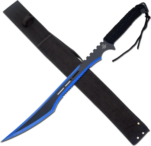 Miniatura 22 de Snake Eye Tactical - Espada de fantasía con funda de nailón, machete para exteriores y camping Plateado negro