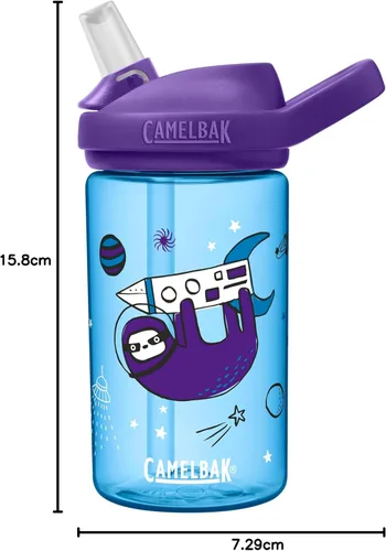 Miniatura 43 de CamelBak Eddy+ Kids Water Bottle with Bite Valve Straw, Leak‑Resistant Easy‑Sip Design for Everyday Hydration, 14oz Kids Animales de la selva