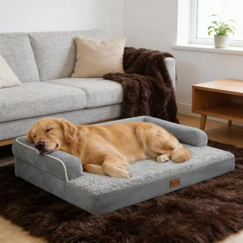 Miniatura 8 de Camas ortopédicas para perros extra grandes, cama XL impermeable de espuma en forma de huevo con lados 45x35 pulgadas, sofá para perros grandes