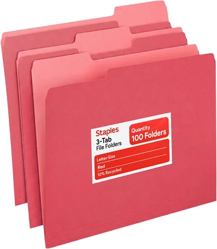 Miniatura 9 de Staples Carpetas de archivos, tamaño carta, pestañas superiores de corte 1/3, azul, papel duradero de 10.5 puntos, paquete de 100