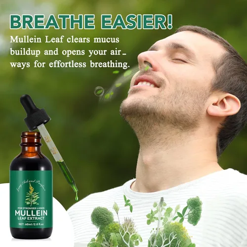 Miniatura 2 de QJCWXIAOX Gotas de gordolobo para pulmones, extracto de hoja de gordolobo con clorofila, extracto de hoja de gordolobo para limpieza pulmonar