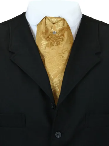 Miniatura 23 de Historical Emporium Corbata de satén jacquard para hombre, corbata victoriana eduardiana occidental para boda, Halloween, cosplay