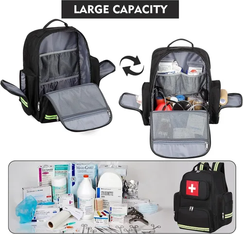 Miniatura 2 de Gatycallaty Mochila de primeros auxilios médica Emt bolsa de primeros auxilios vacía Ems emergencia salud en el hogar, senderismo, trauma, viajes