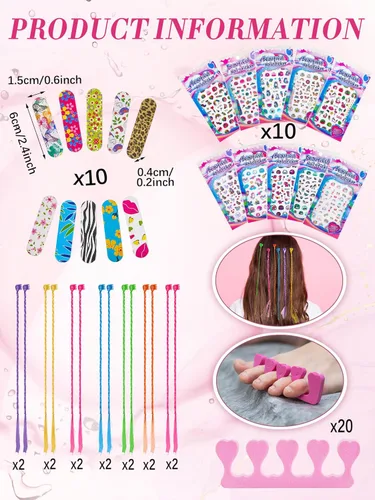 Miniatura 3 de Xuhal 92 piezas de suministros para fiesta de spa, juego de simulación de spa con batas de satén, diademas y máscaras de ojos, kit de fiesta