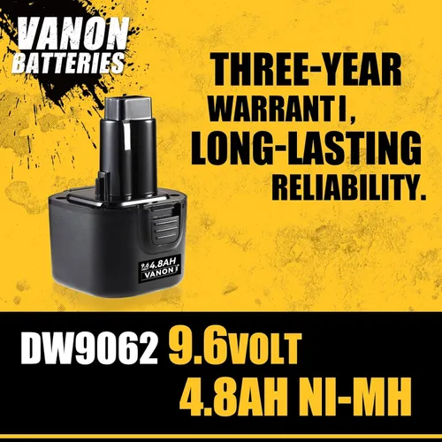 Miniatura 2 de VANON 4.8Ah DW9062 Reemplazo para batería Dewalt 9.6V Ni-MH compatible con DW9061 DE9036 DE9061 DE9062 DW926 DW955K DW955 DW926K-2 DW926K DW902 DW050