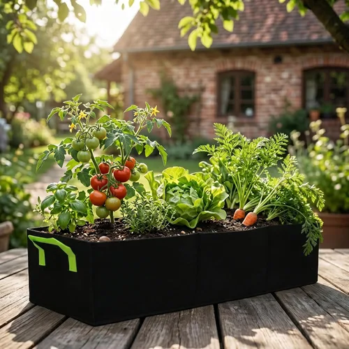 Miniatura 3 de Bolsas de cultivo de plantas, paquete de 2, 38 galones, 3 agujeros rectangulares Plantación elevada de tela, transpirable, para papa, tomate