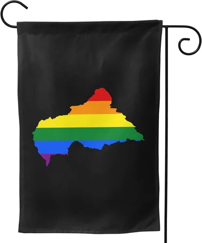 Miniatura 4 de LGBT Flag Map Of The Central African Republic Garden Flag 28"x40" Inch Double Sided Garden Flags Home Lawn Outdoor Decor Flags Party Banner Welcome