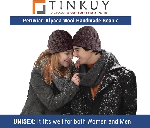 Miniatura 3 de TINKUY Peru Alpaca Wool Men's & Women's Warm Soft - Cuffed Slouchy - Beanie Hat