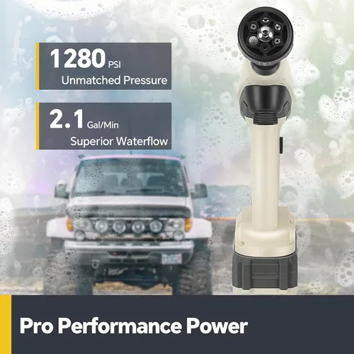 Miniatura 2 de Lavadora a Presión Inalámbrica, 1280 PSI Lavadora de Potencia Portátil, Alimentada por Batería de 4.0Ah con Fuente de Agua Dual, Boquilla 6-en-1