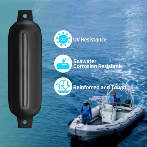 Miniatura 6 de Defensas de Barco Paquete de 4 4.5"/5.5"/6.5"/8.5" Defensas Marinas Inflables con Nervaduras con Líneas de Defensa 6.5ft Agujas y Bomba para Ojos