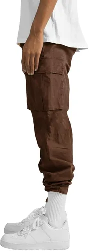 Miniatura 2 de THWEI Pantalones cargo para hombre, pantalones deportivos casuales de algodón, holgados, rectos