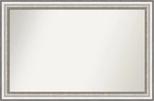 Miniatura 19 de Amanti Art Espejo de baño plateado para sobre el fregadero, 26 x 26 pulgadas, espejo cuadrado de plata antigua, marco de madera tradicional mediano