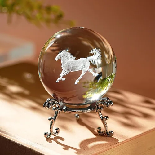 Miniatura 12 de ZEERSHEE Bola de cristal de dragón 3D de 2.4 pulgadas con soporte de dragón que respira fuego decoración regalos para niños y niñas